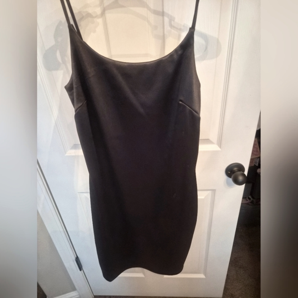 Elegant Black Slick Dress